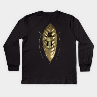 Gold Insect Kids Long Sleeve T-Shirt